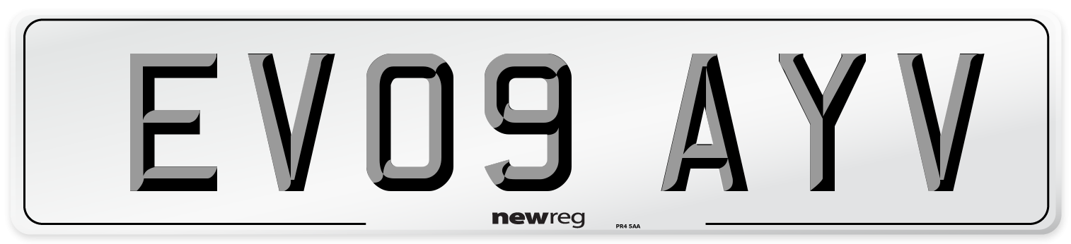 EV09 AYV Number Plate from New Reg